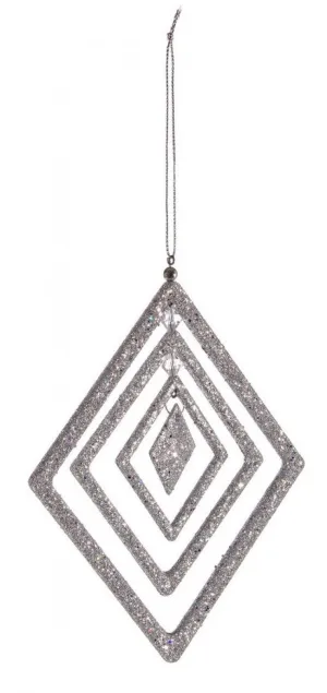 12x Pendaglio Moda Rombo Argento