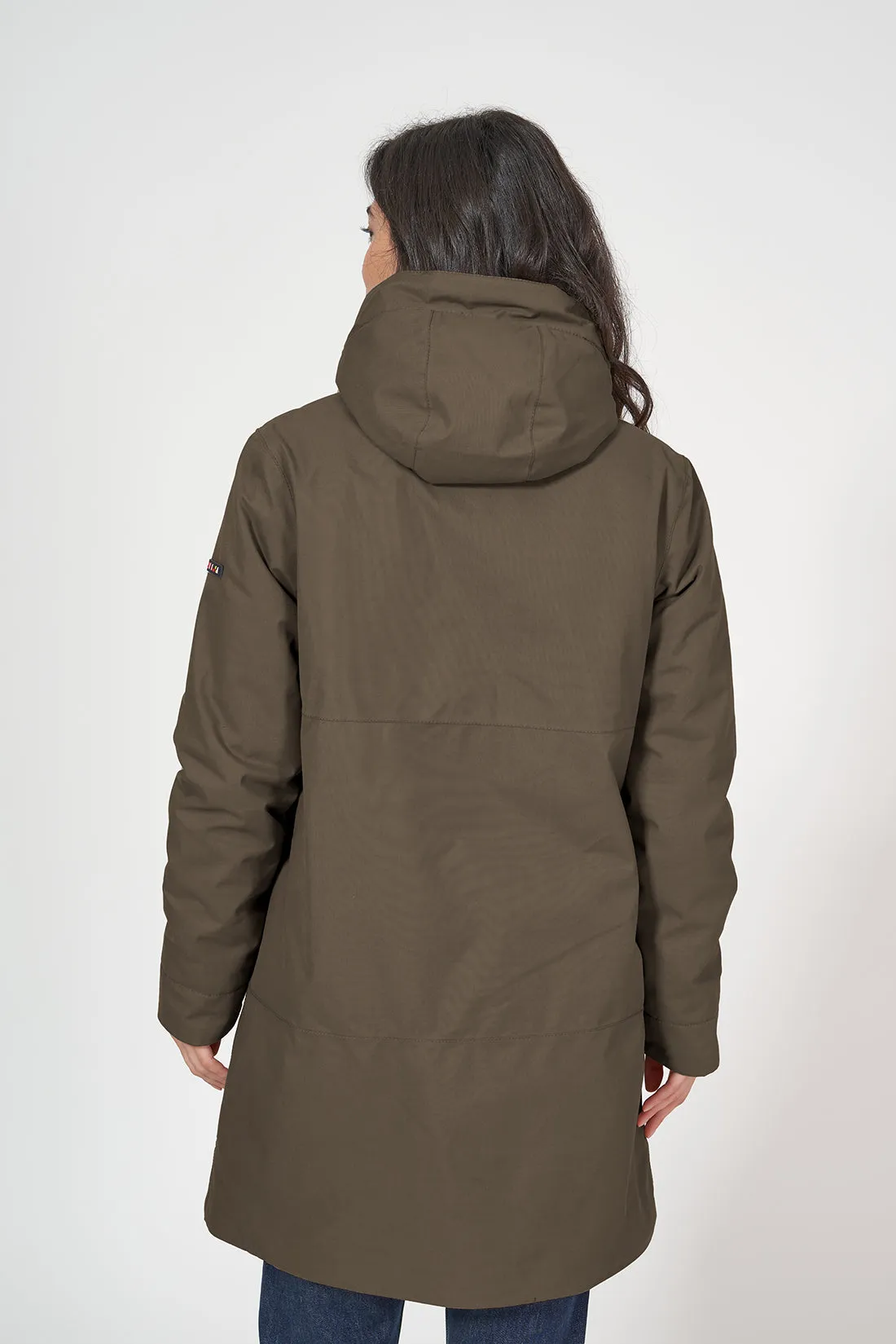 Abrigo de mujer impermeable con borreguito interior