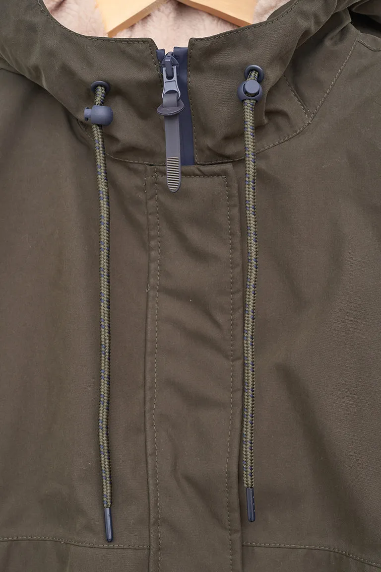 Abrigo de mujer impermeable con borreguito interior