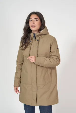 Abrigo de mujer impermeable con borreguito interior