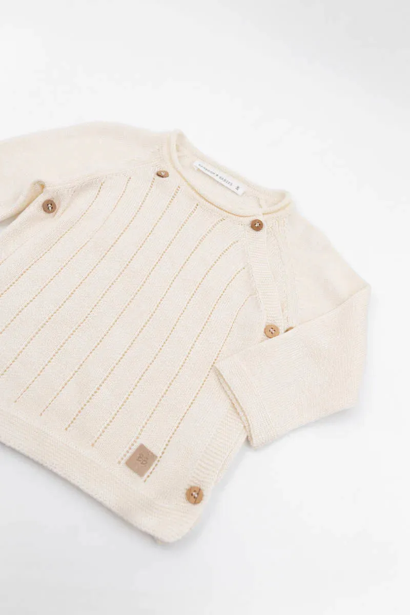 BAMBOOM Maglia incrociata trattini - BIANCO