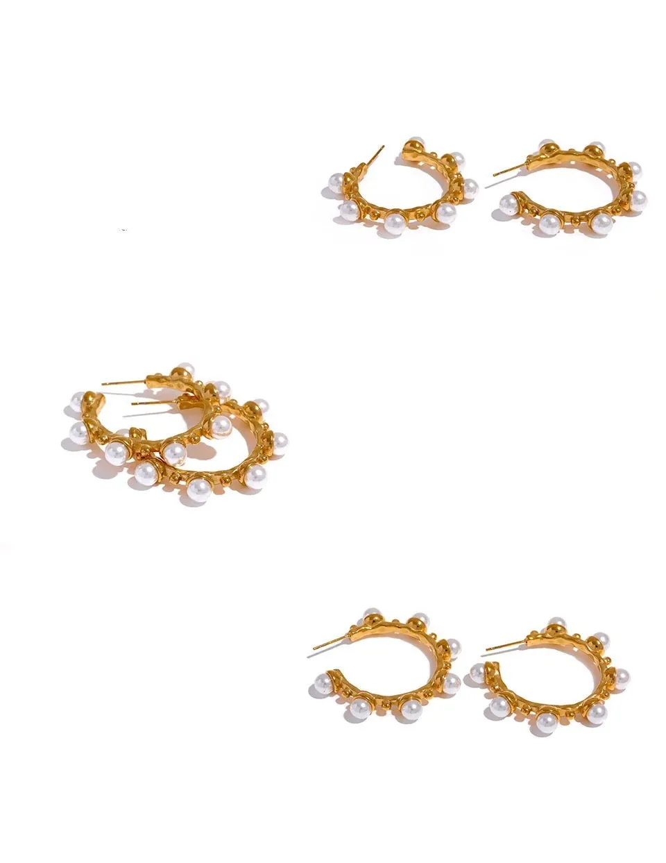 BIG ROUND FAUX PEARLS EARRINGS