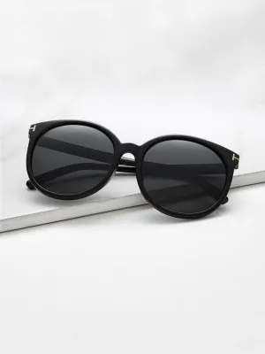 Black Cat Eye Reflective Lenses Sunglasses
