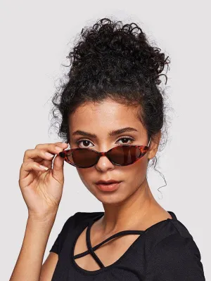 Cat Eye Metal Temple Sunglasses