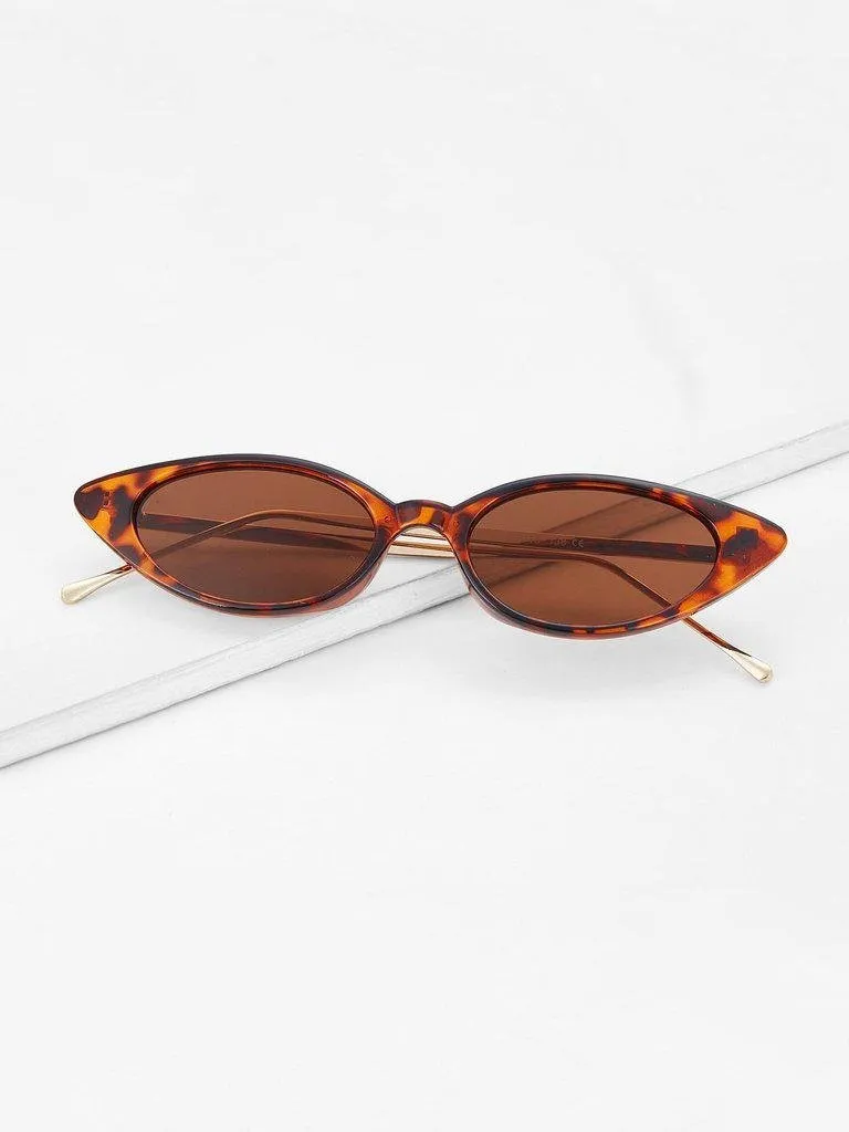 Cat Eye Metal Temple Sunglasses
