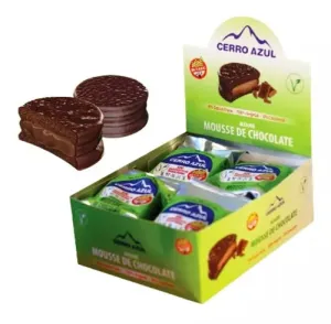 Cerro Azul - Dark Chocolate Alfajores Filled with Chocolate Mousse 12u. 660g/1.45lb