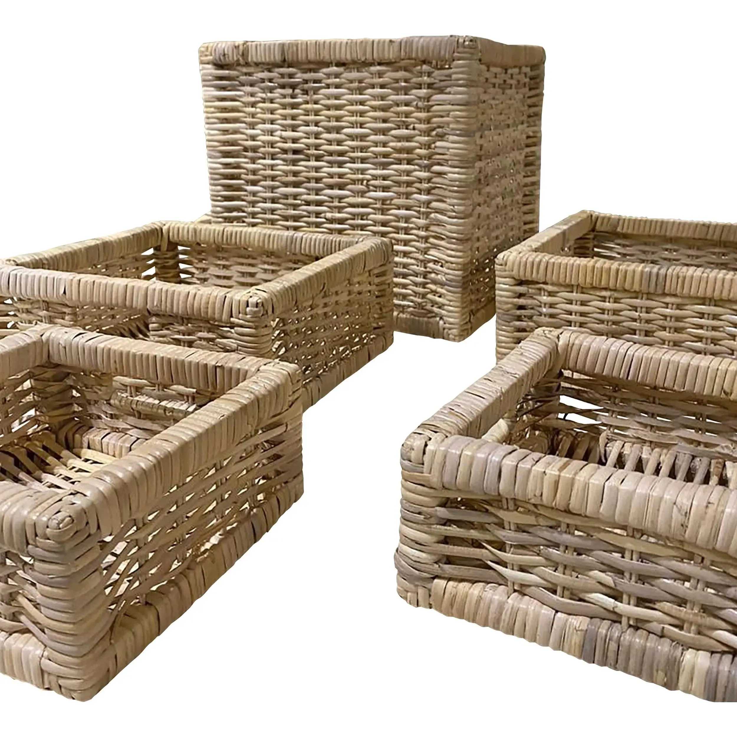 Cestos Cuadrados Basket Juego de 5pz Color Natural JAVA -32241