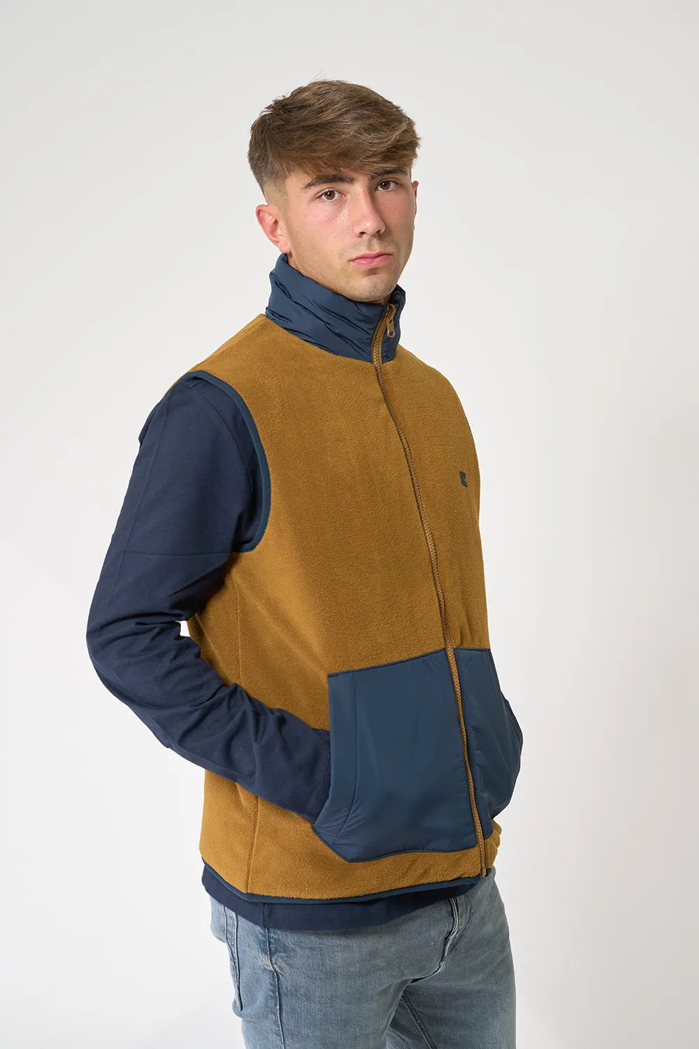 Chaleco polar/nylon reversible