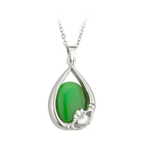 Claddagh Green Cat Eye Necklace