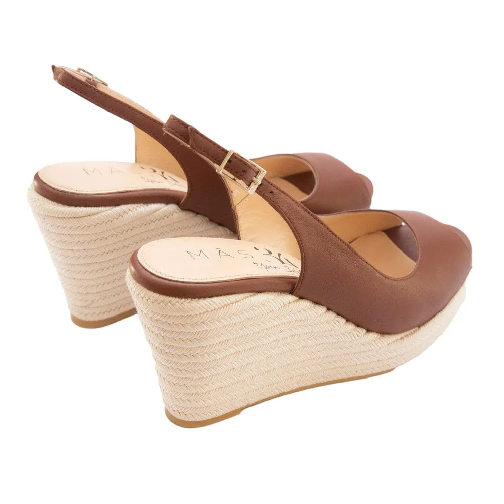 CUÑA BELLA PIEL MARRÓN 8,5CM