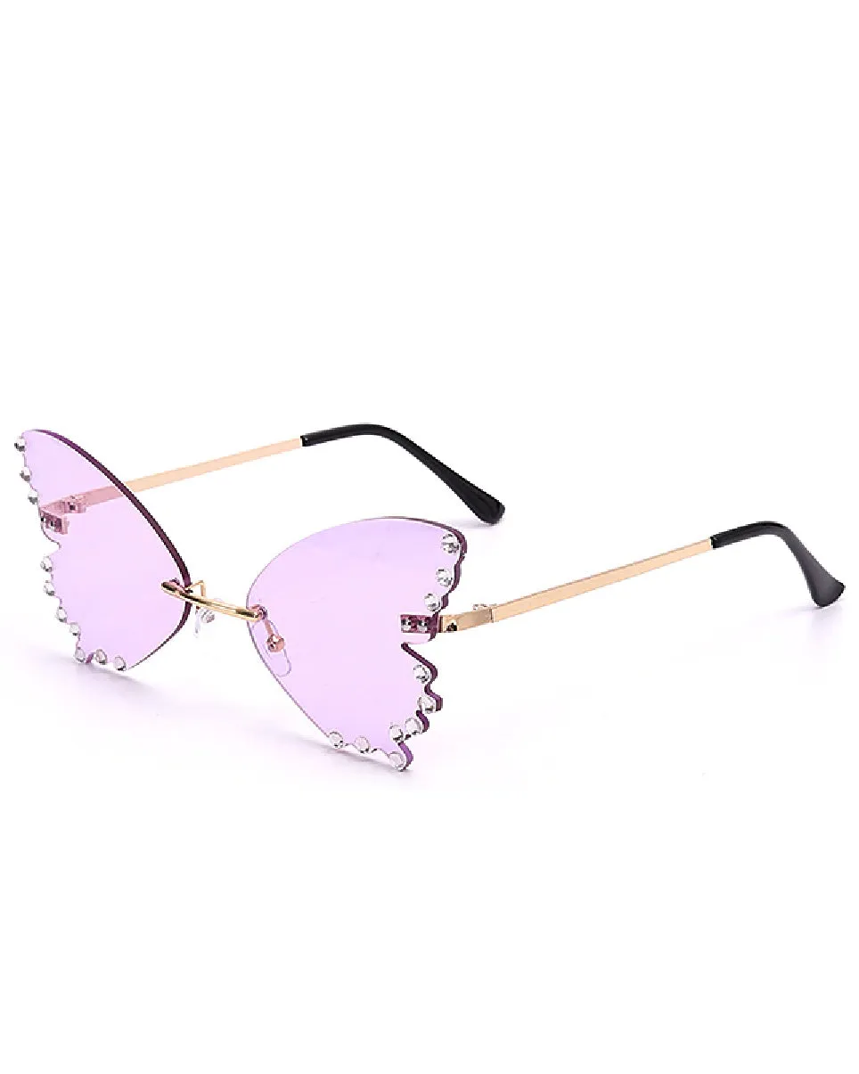 Diamond Butterflies Color Sunglasses