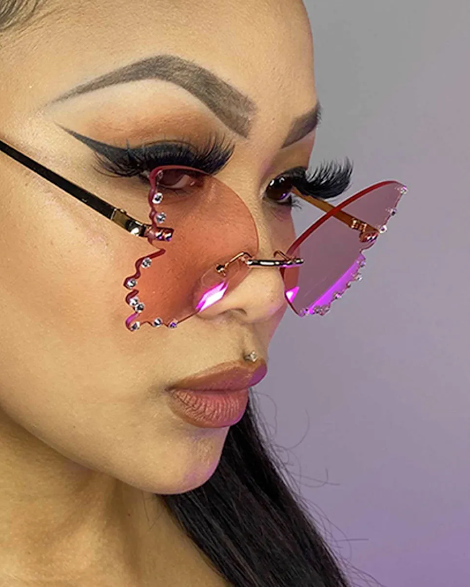 Diamond Butterflies Color Sunglasses