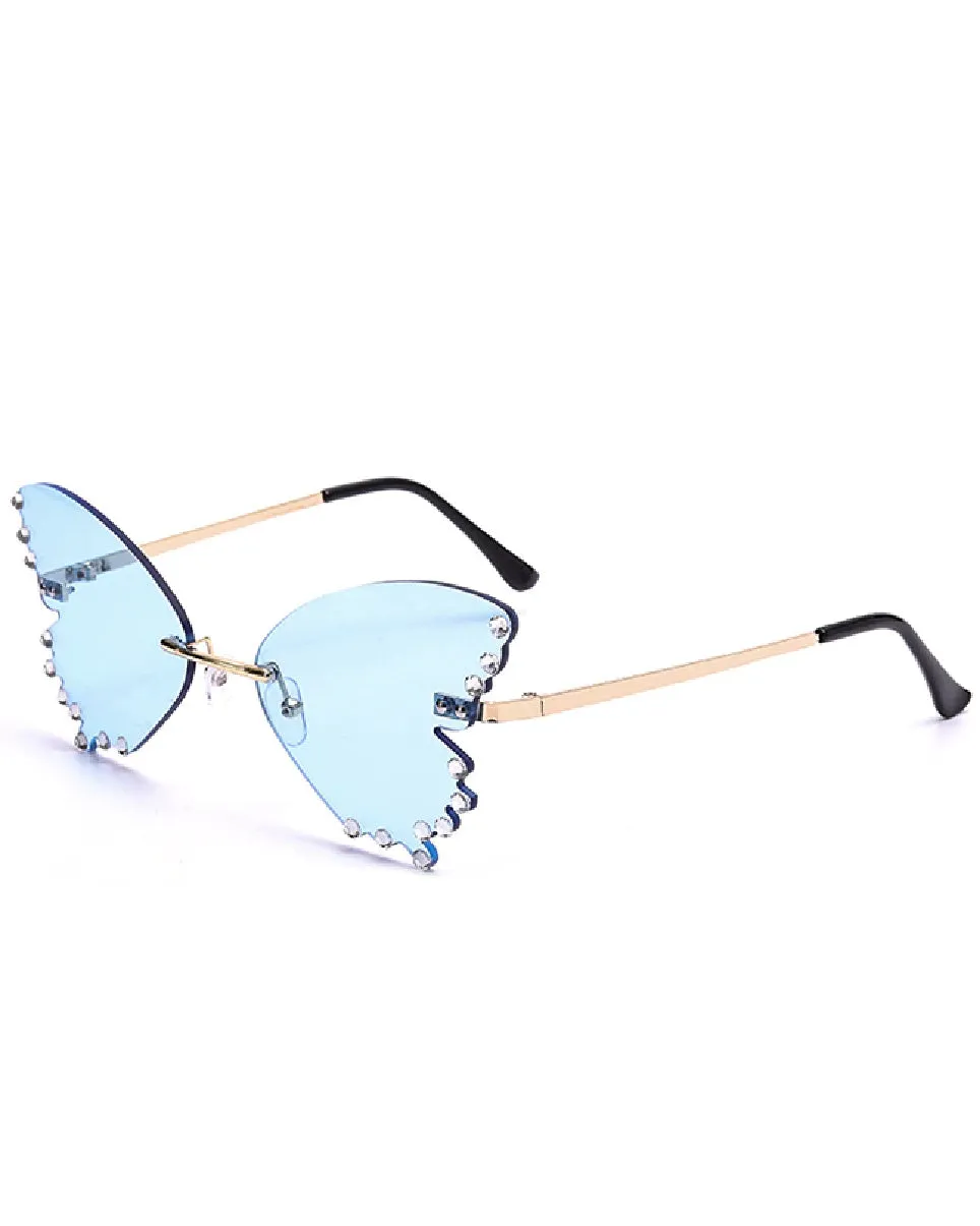 Diamond Butterflies Color Sunglasses
