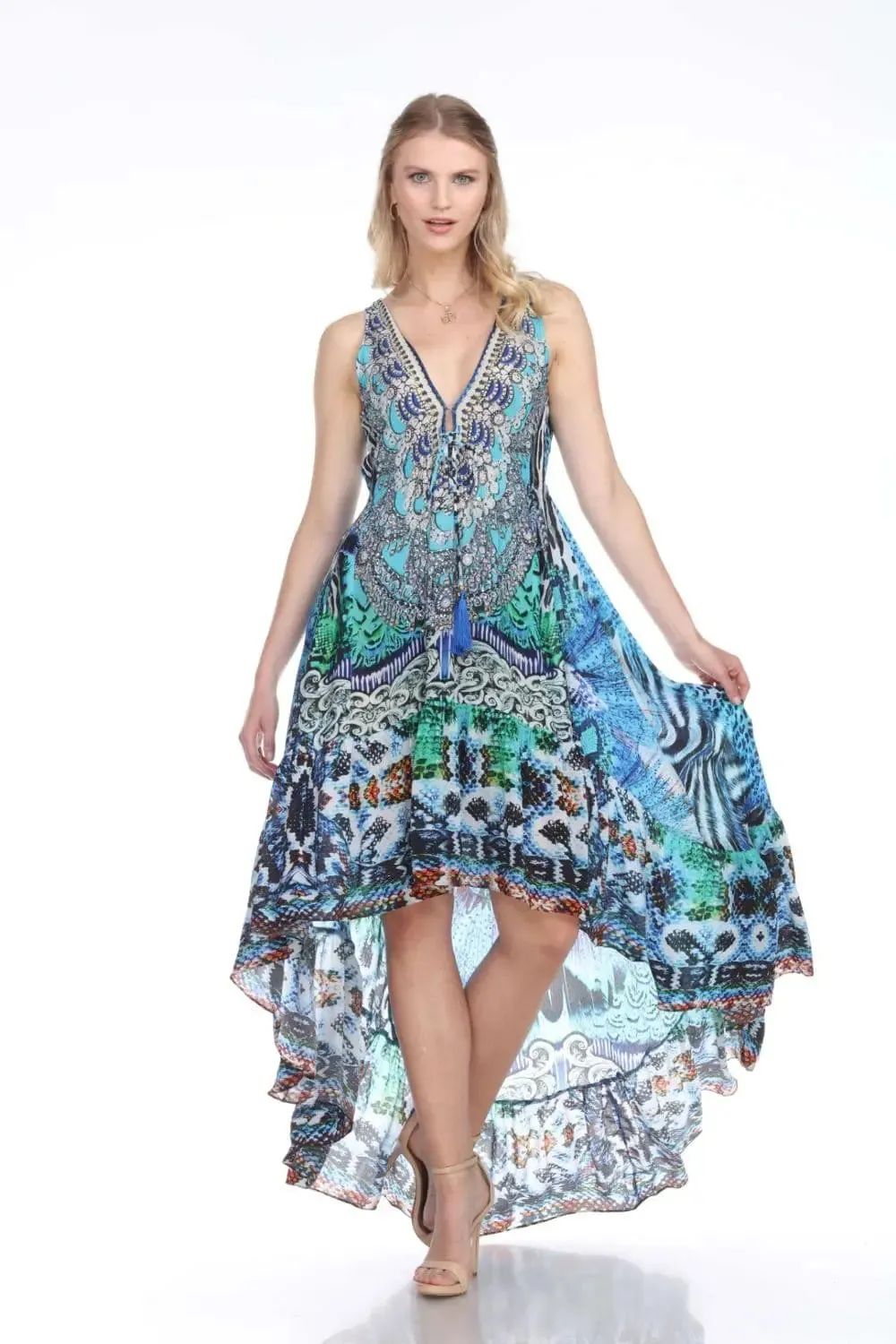 Hi Lo Dresses by La Moda | Premier Collection in Viscose Crepe Silk | Resort Wear