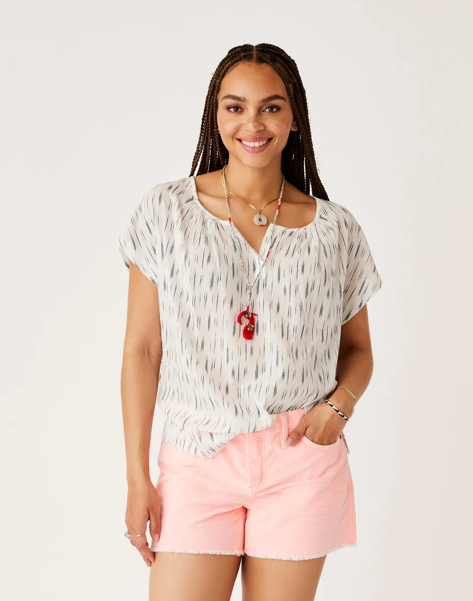 James Top: Azul Ikat