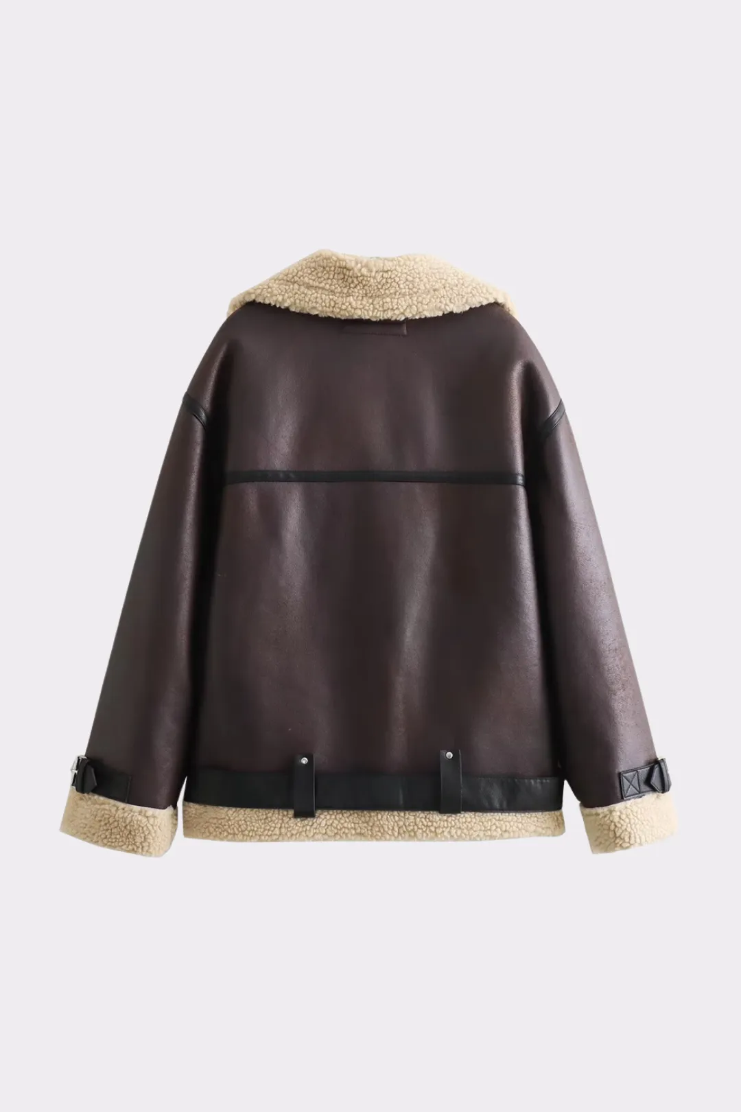 Jaqueta de Couro Feminina Sherpa Modelo Mary