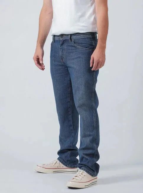Jeans Hombre Texas Tiro Medio Azul