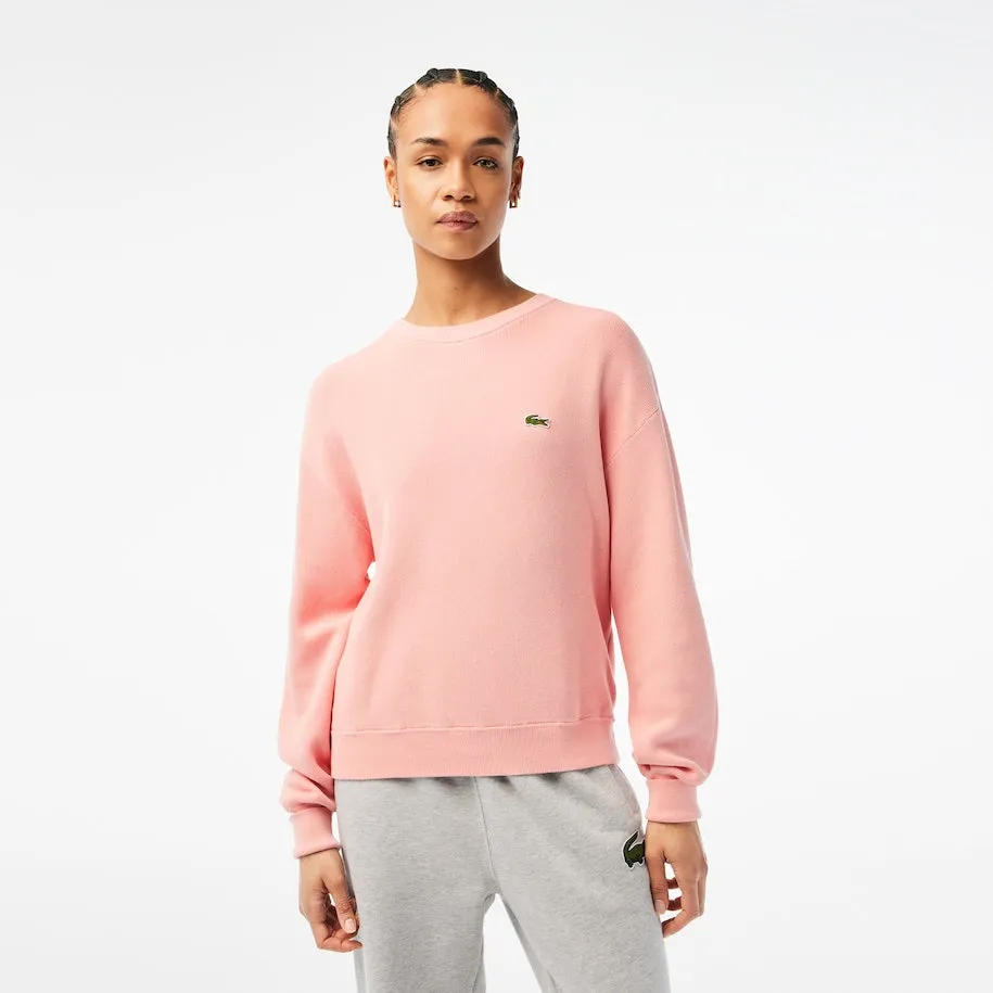 LACOSTE - Pullover da donna con collo rotondo in cotone biologico