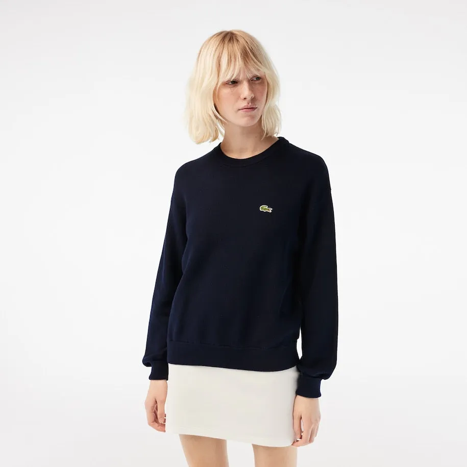 LACOSTE - Pullover da donna con collo rotondo in cotone biologico