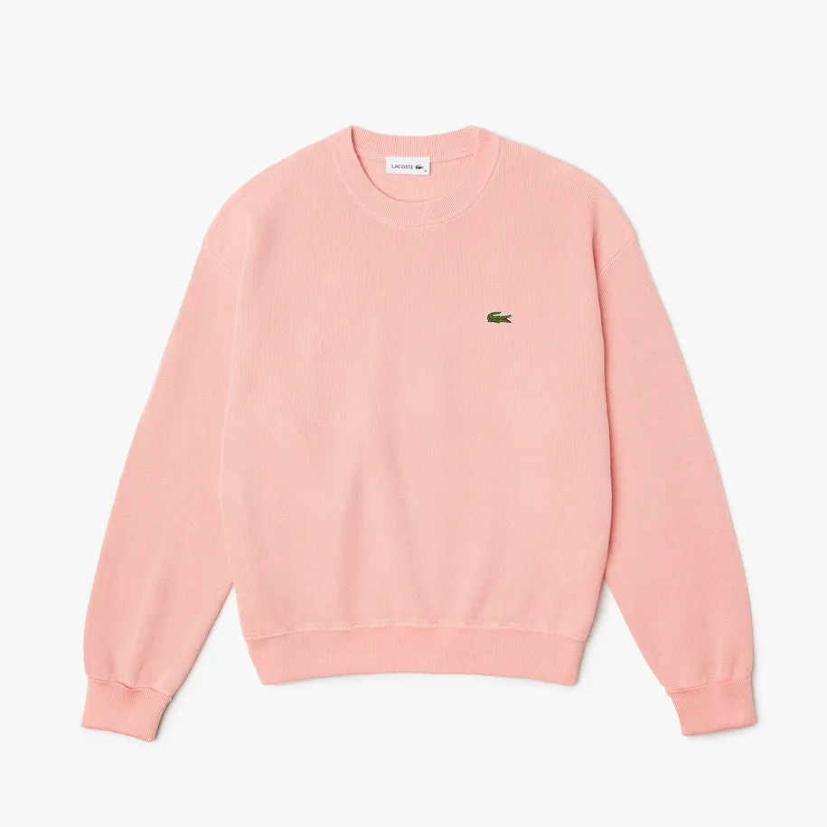 LACOSTE - Pullover da donna con collo rotondo in cotone biologico