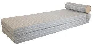 Matelas réversible recto rayé & verso raphia - Double ou simple - Extérieur