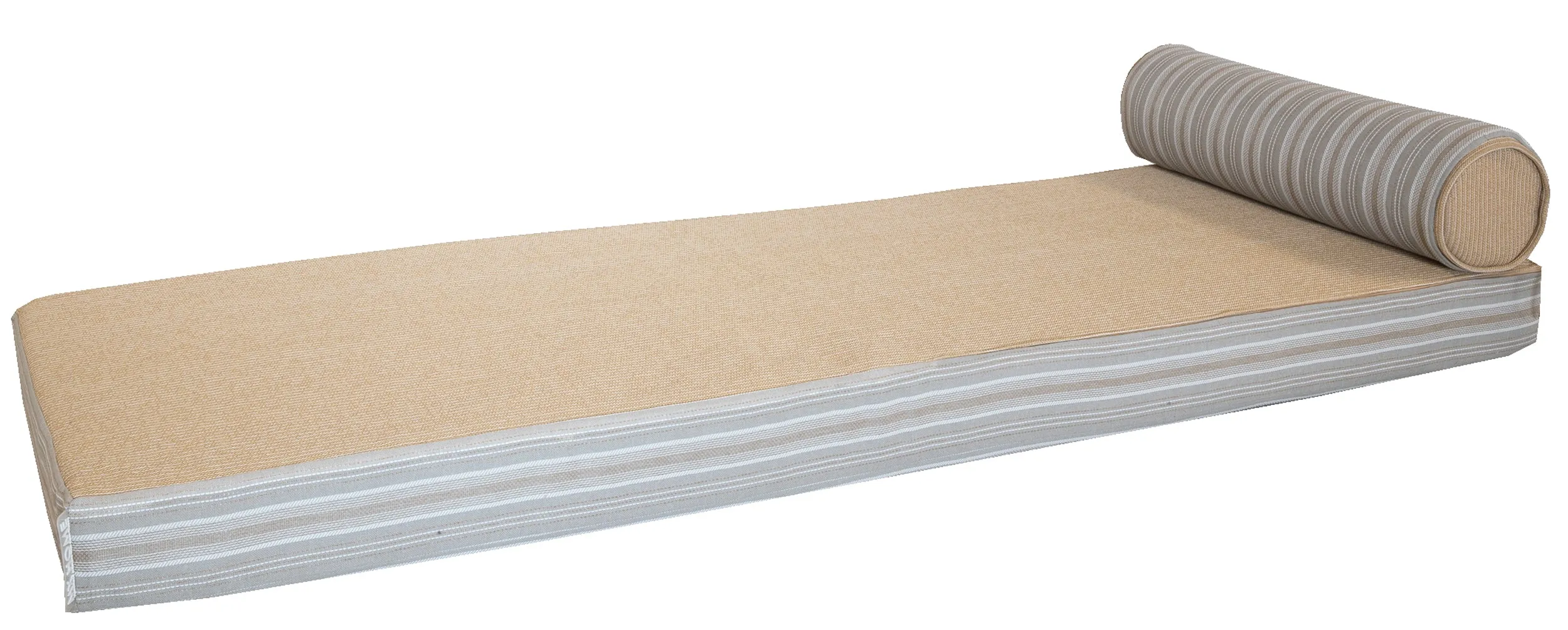 Matelas réversible recto rayé & verso raphia - Double ou simple - Extérieur