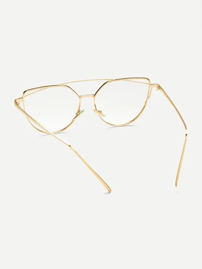 Metal Frame Cat Eye Glasses