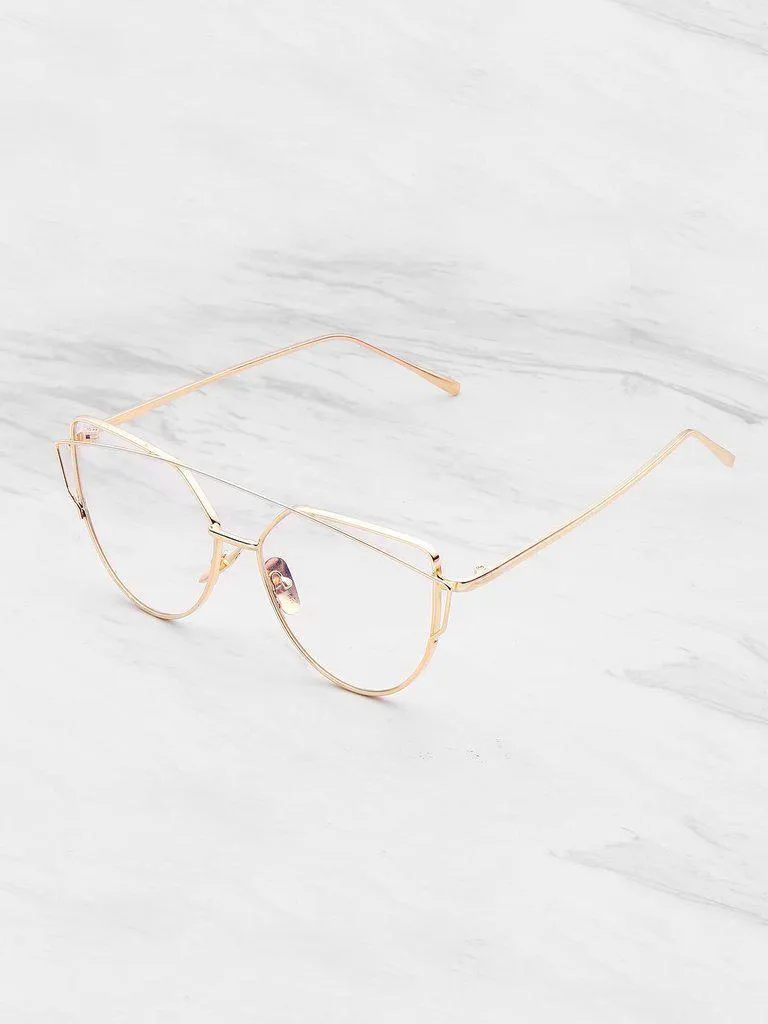 Metal Frame Cat Eye Glasses