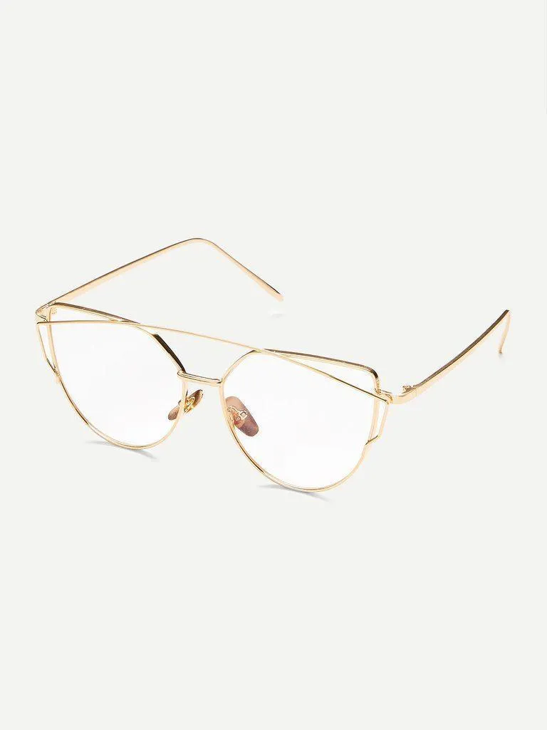 Metal Frame Cat Eye Glasses