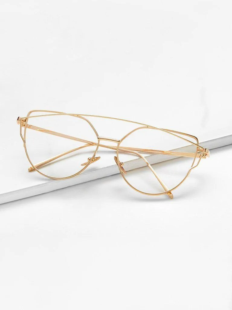 Metal Frame Cat Eye Glasses