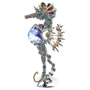 Metalikator Model Kit 3D Seahorse Steampunk Colorful Original Design Art