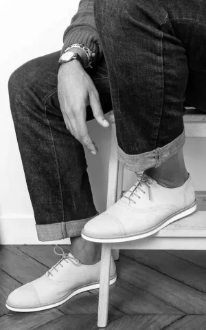 Miss Nude - Derbies Beiges en Cuir
