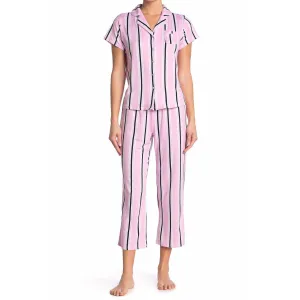 Notchco Short Sleeve Shirt & Capris 2-Piece Pajama Set Pink