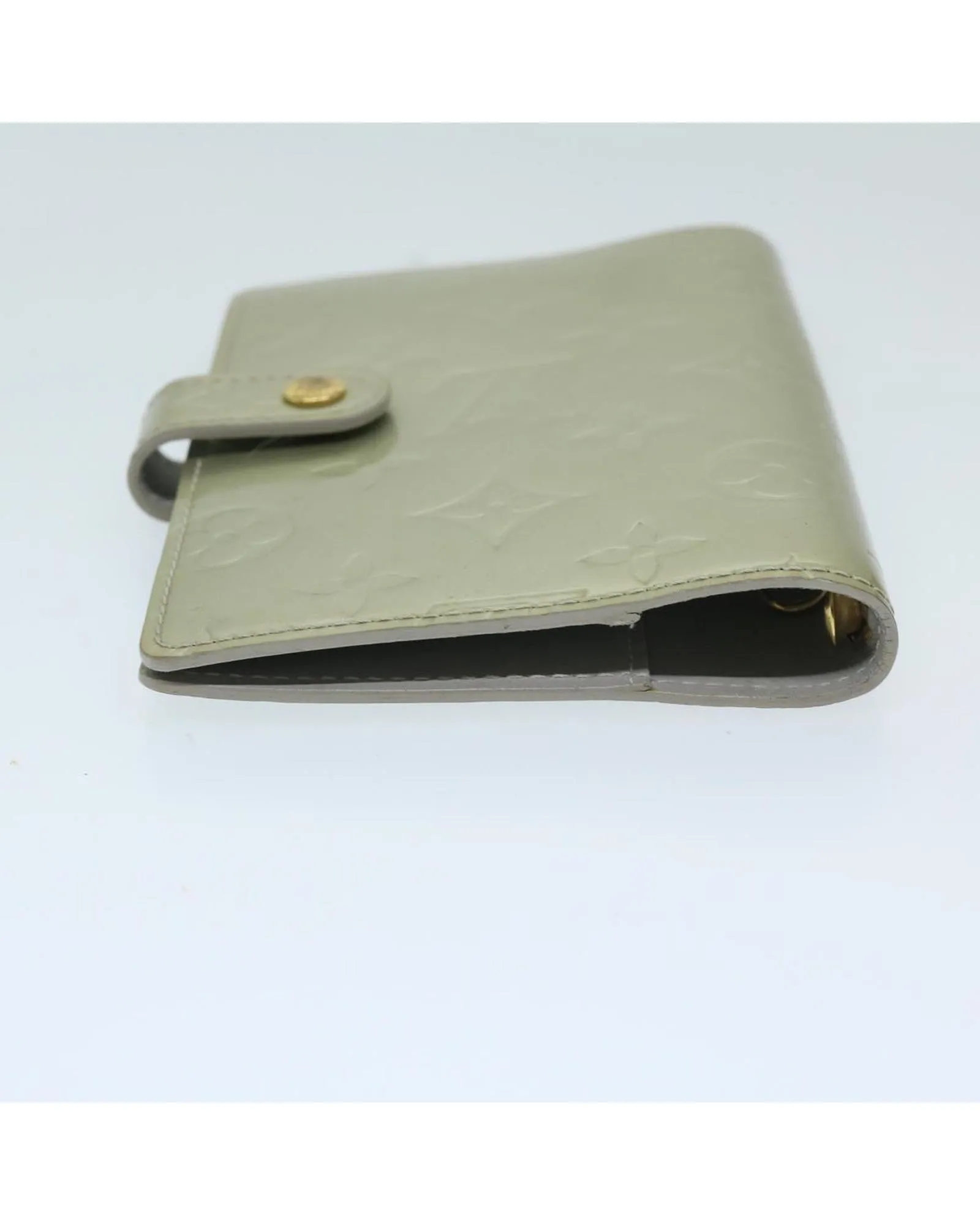Patent Leather Day Planner Cover with Monogram Vernis Print - Gris