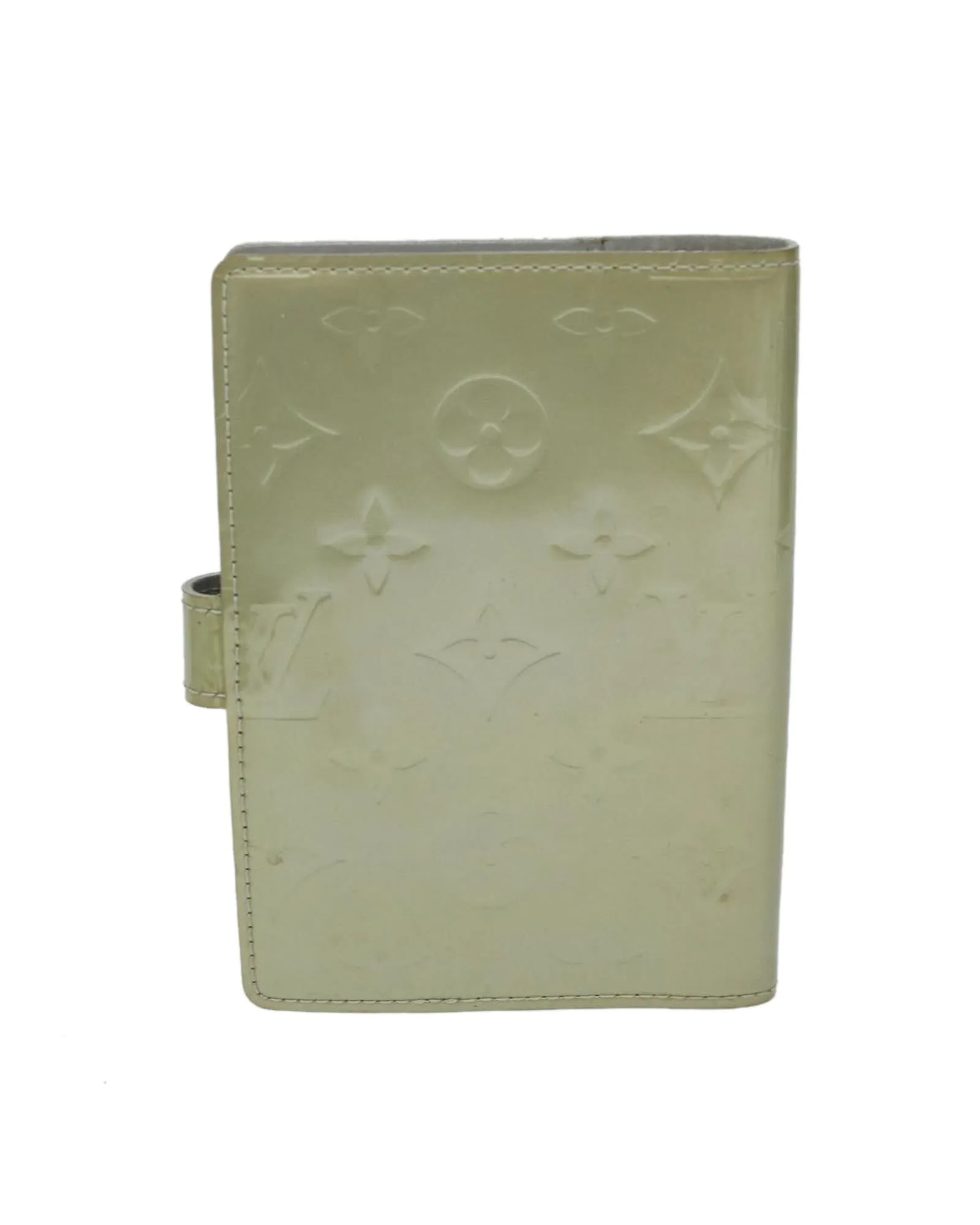 Patent Leather Day Planner Cover with Monogram Vernis Print - Gris