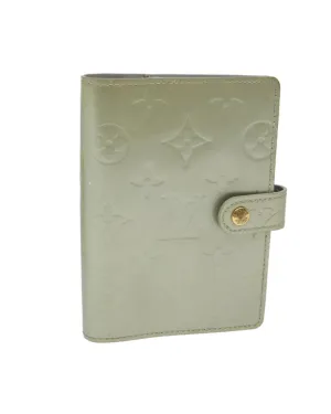 Patent Leather Day Planner Cover with Monogram Vernis Print - Gris