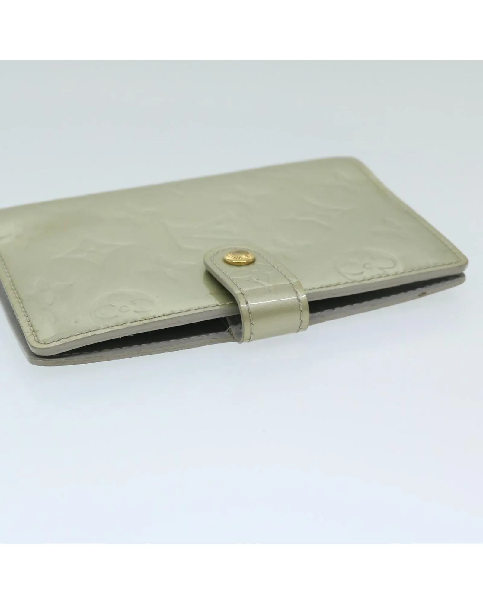Patent Leather Day Planner Cover with Monogram Vernis Print - Gris