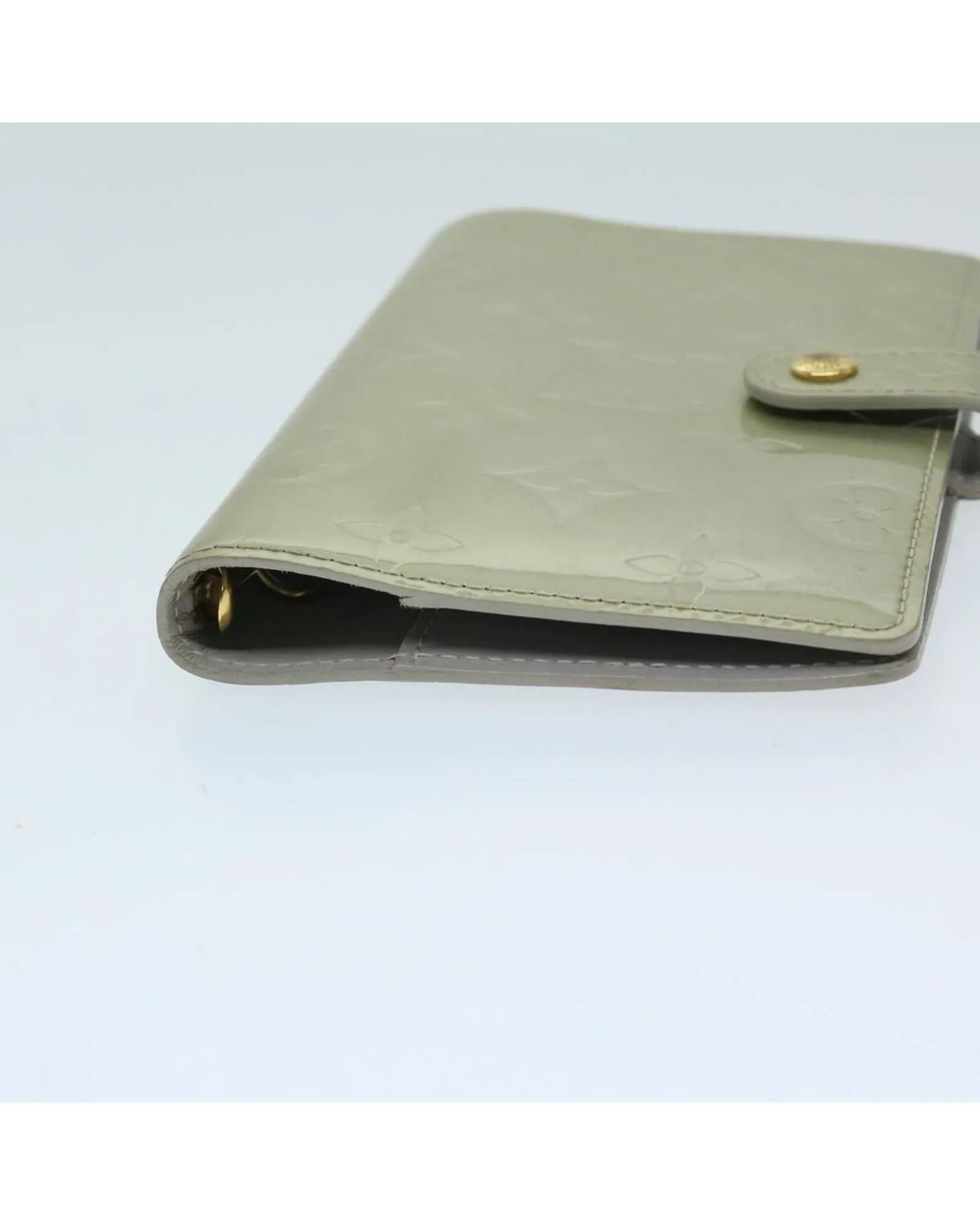 Patent Leather Day Planner Cover with Monogram Vernis Print - Gris