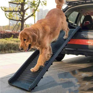 Pet Folding Ladder Slope Non-slip Plastic Stairs / Escalera plegable para mascotas, de plástico antideslizante y con pendiente