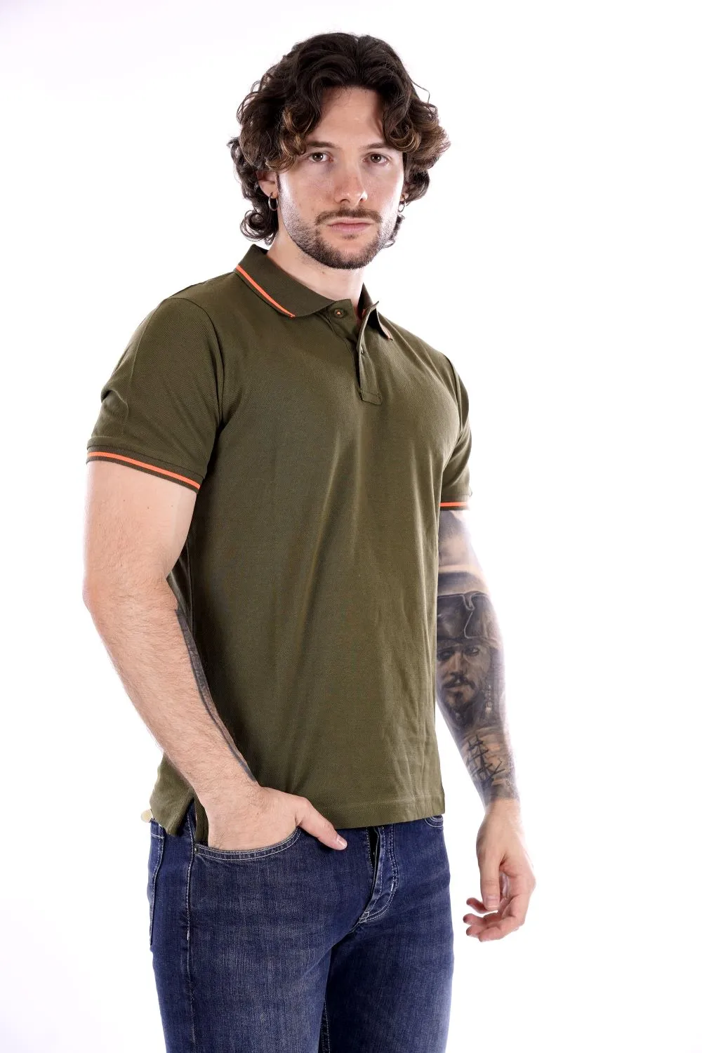 Polo MARK UP da Uomo - verde MK11003MILITARE