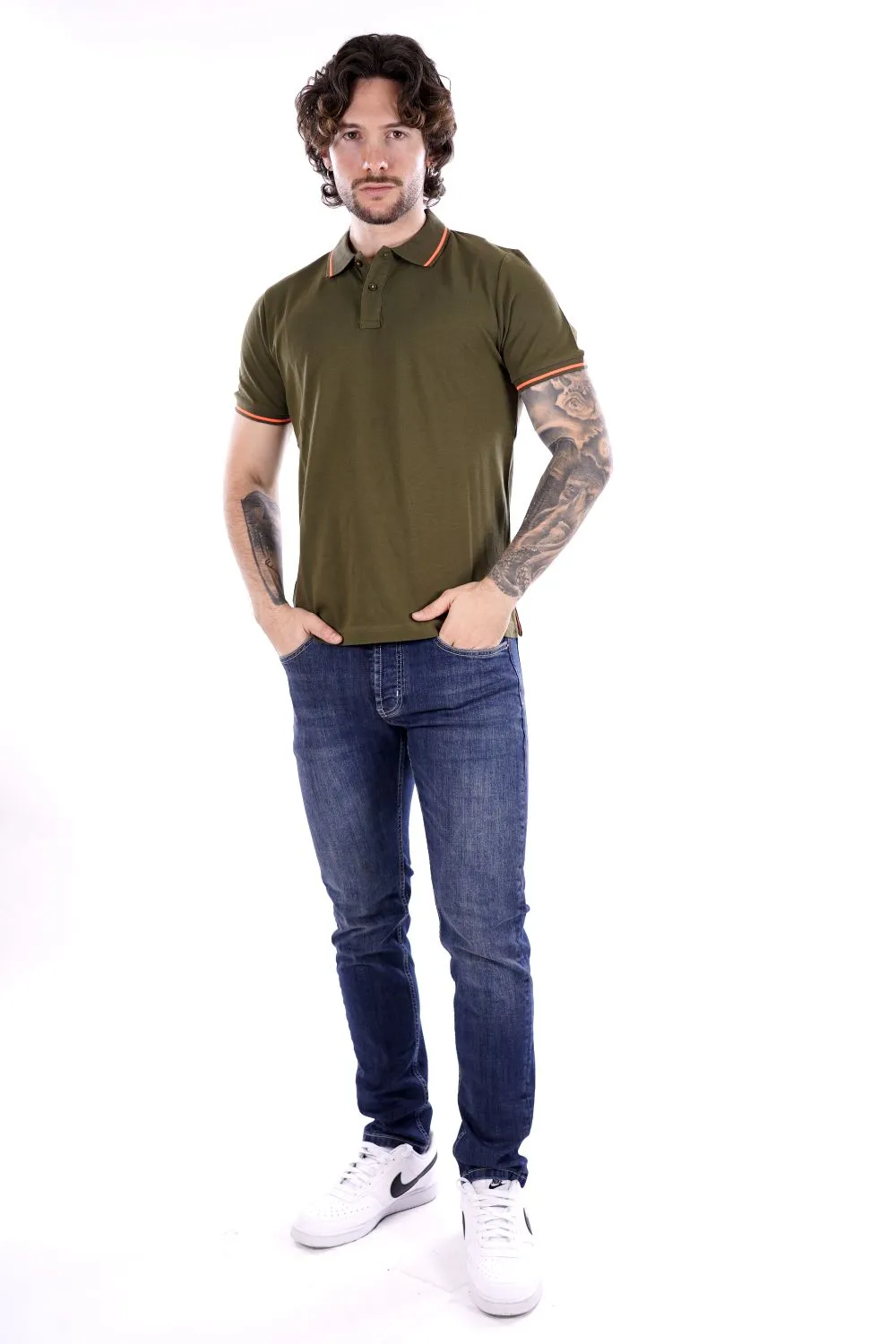 Polo MARK UP da Uomo - verde MK11003MILITARE