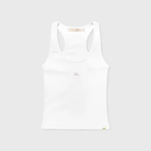 Signature Ribbed Tank Top - White