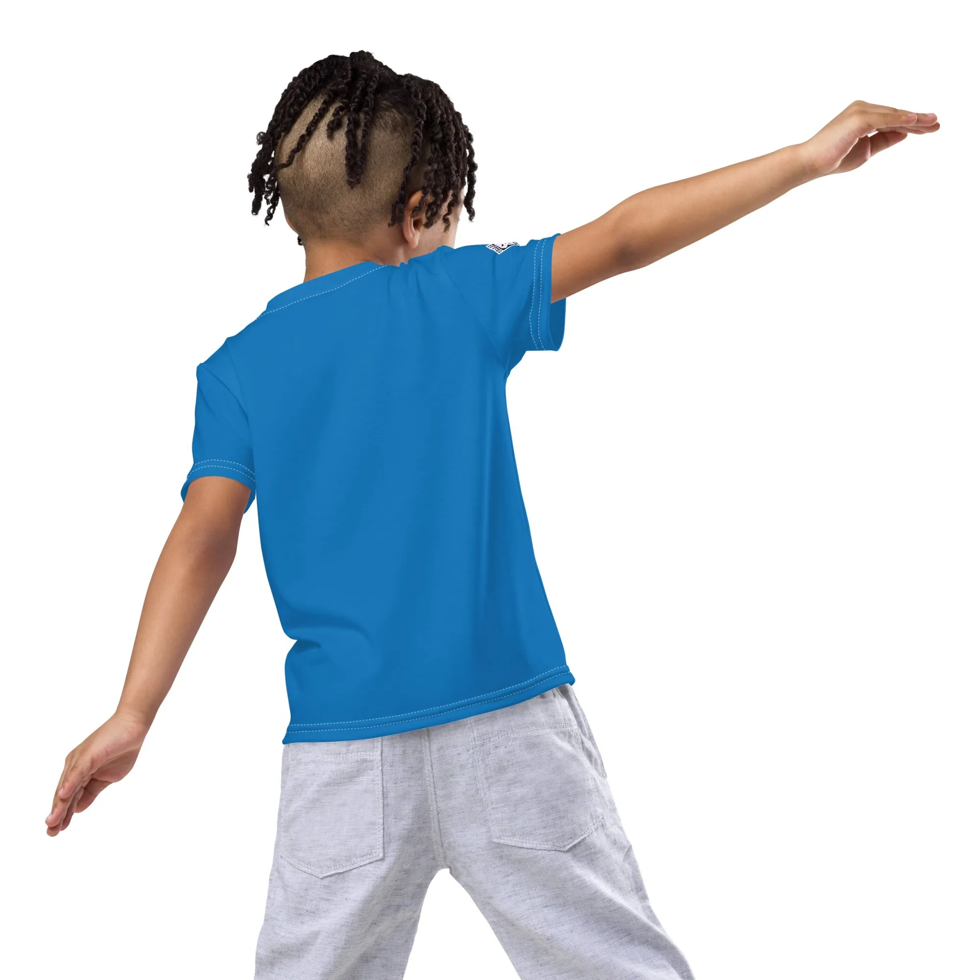 Sun-Safe Style: Boys' Short Sleeve Solid Color Rash Guard - Azul