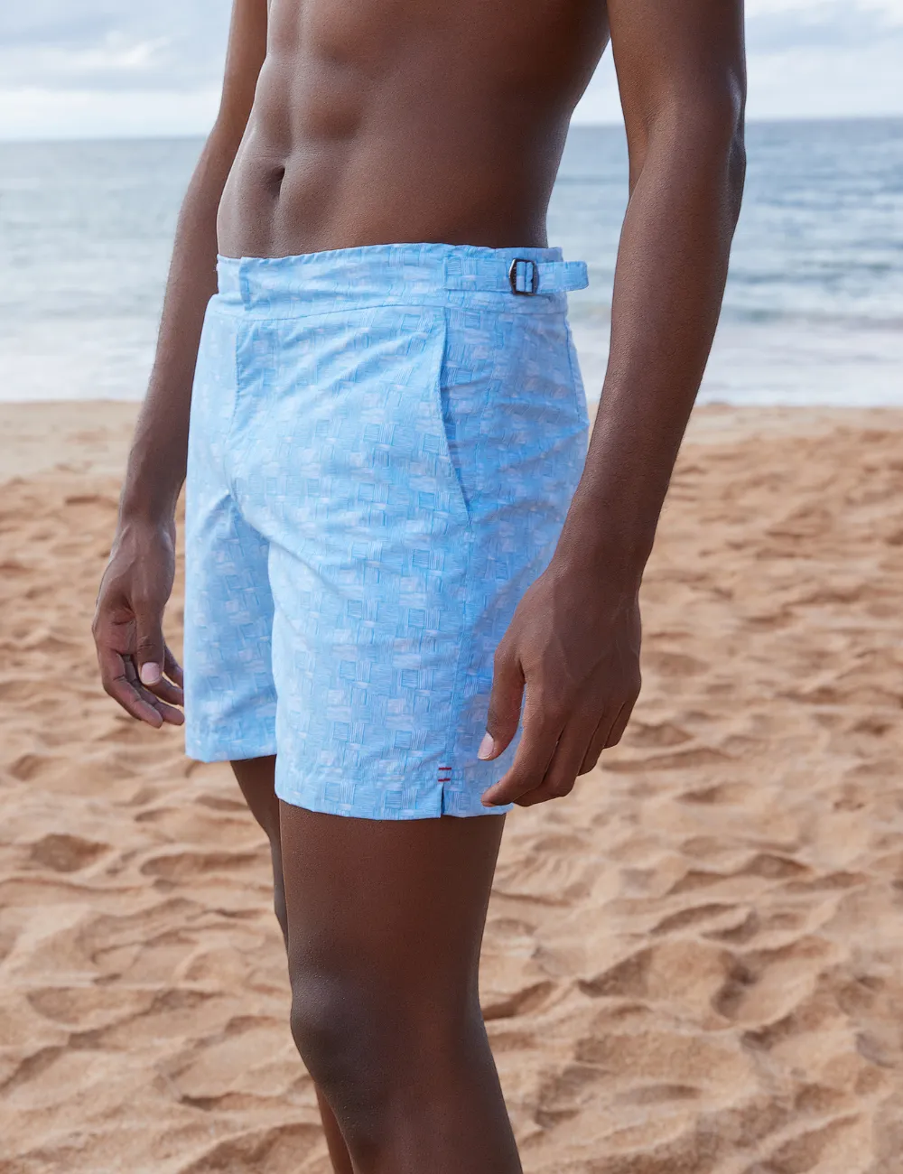Swim Short Alfaiataria Estampado Azul