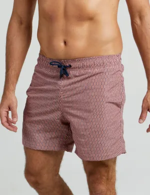 Swim Short Estampado Anéis Coral
