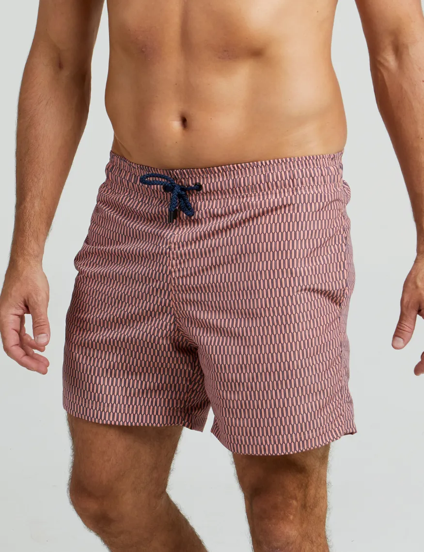 Swim Short Estampado Anéis Coral