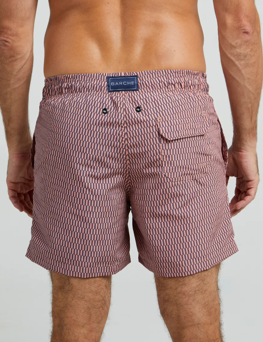 Swim Short Estampado Anéis Coral