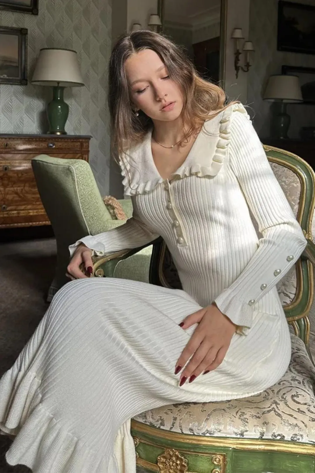 Vestido Midi Modelador Aveludado Para Inverno Modelo Joyce