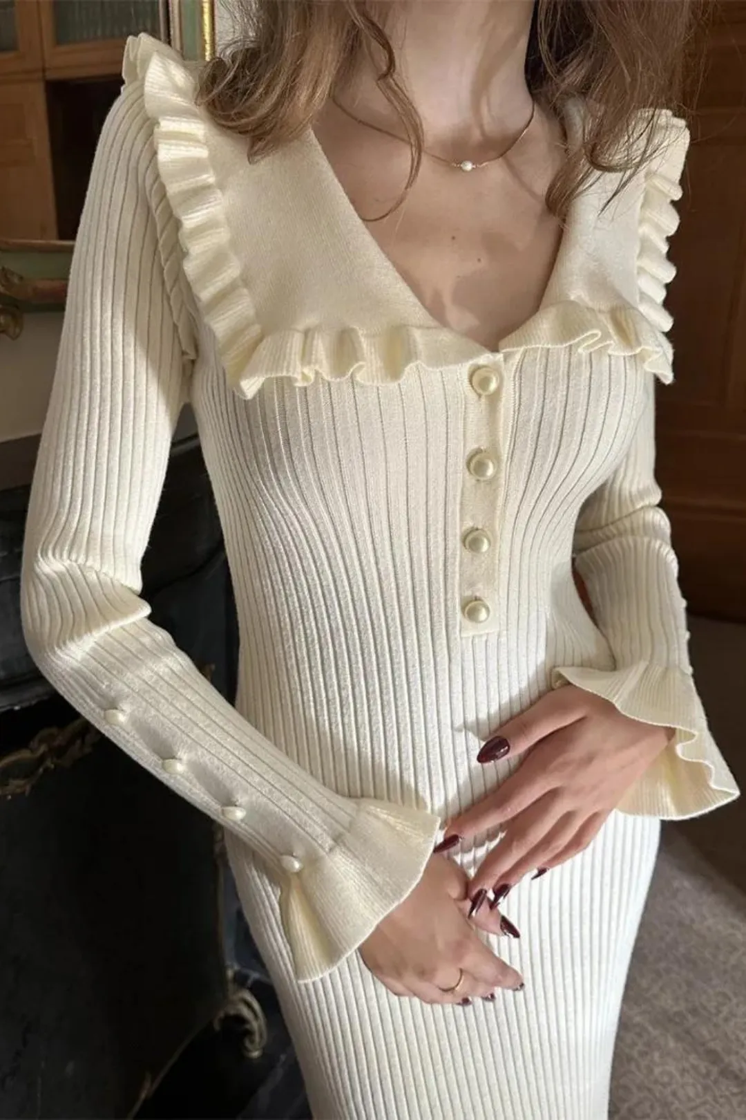 Vestido Midi Modelador Aveludado Para Inverno Modelo Joyce