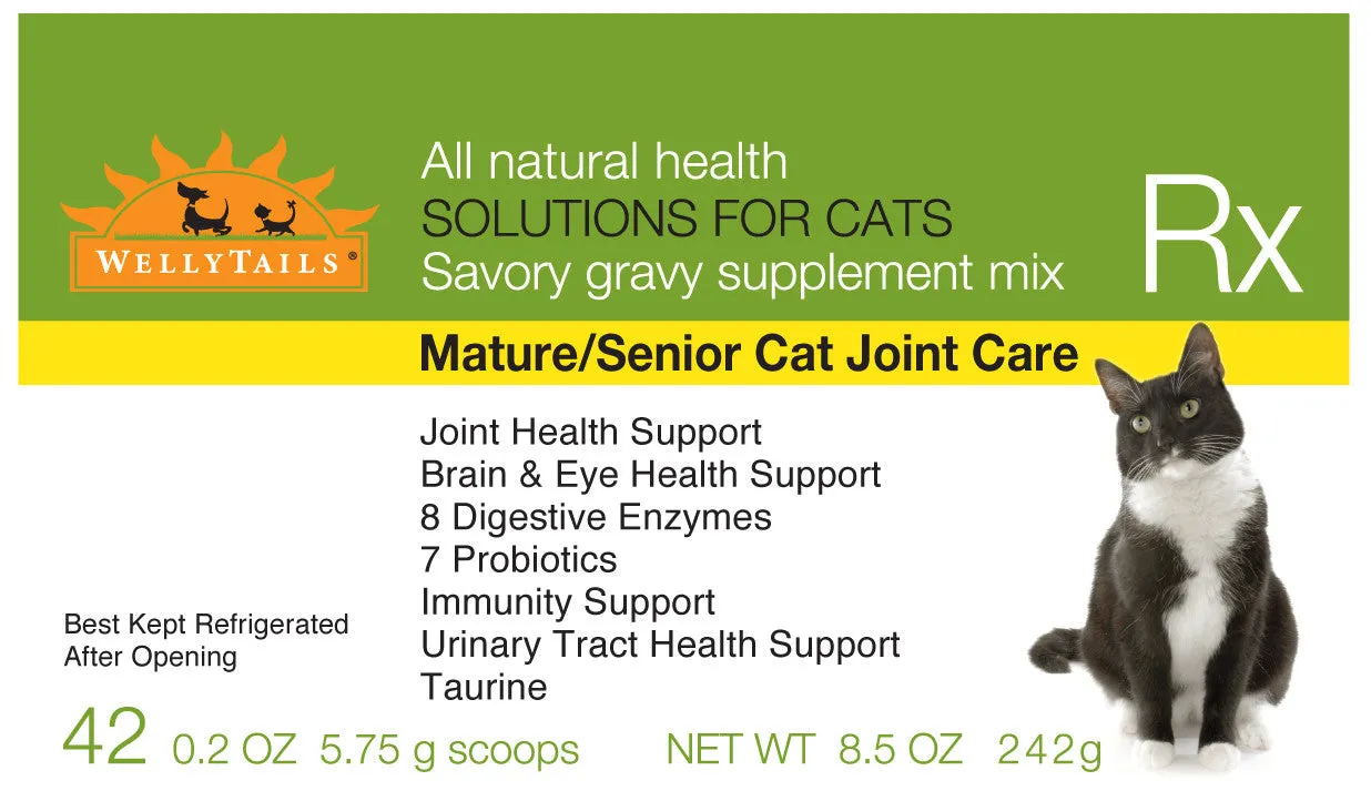 WellyTails Senior Mature Cat Nutritional Supplement for Joint and Urinary Tract Health
